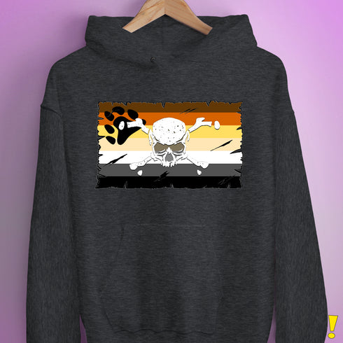 Bear Pride Pirate Flag Hoodie - Dark Grey Heather